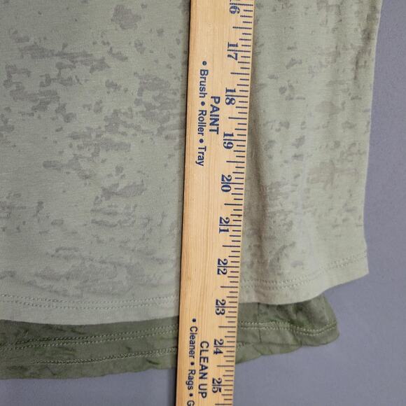 eri + ali for Anthropologie Top Womens L Sage Green Burnout Layered Tee Utility - Picture 8 of 13